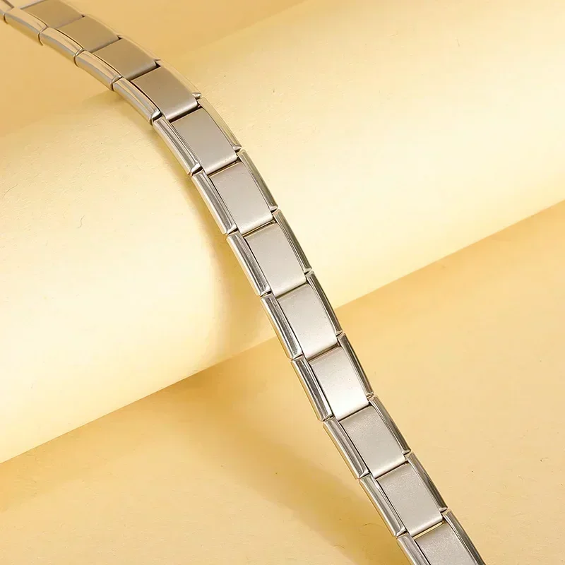 Women Girls Matte Charm Links Bracelet Stainless Steel Making DIY Jewelry DJ909 italian charm bracelet,stainless steel bracelet