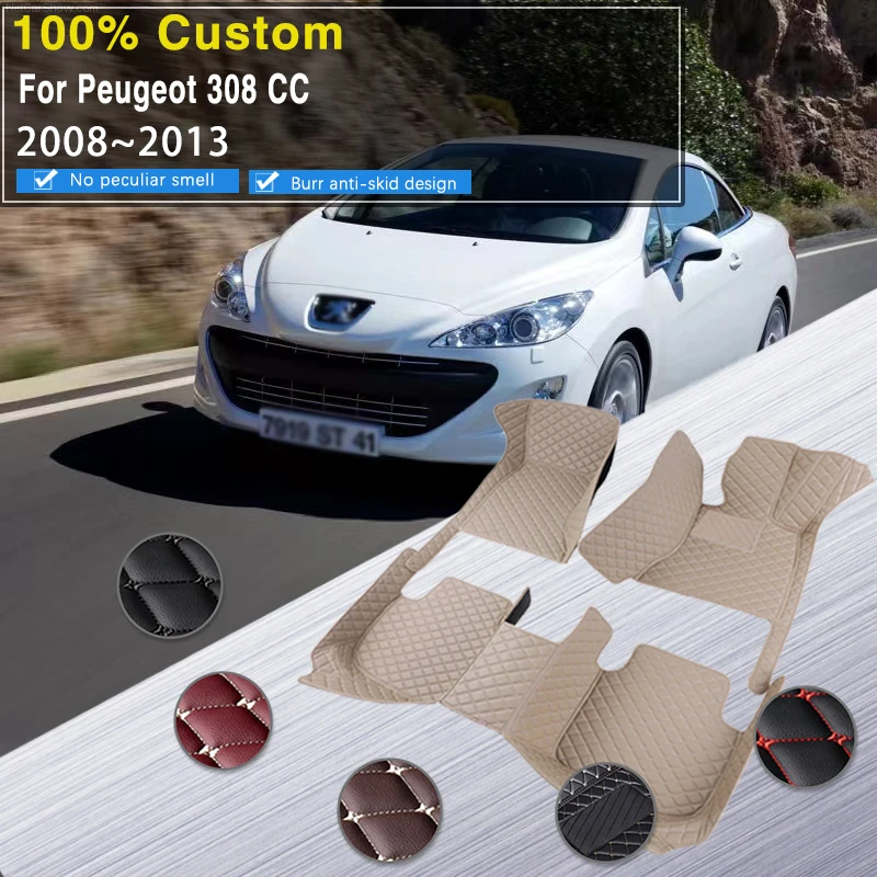 Alfombrillas de cuero impermeables Para coche, accesorio de protección Para Peugeot  308 CC T7 2008 ~ 2013