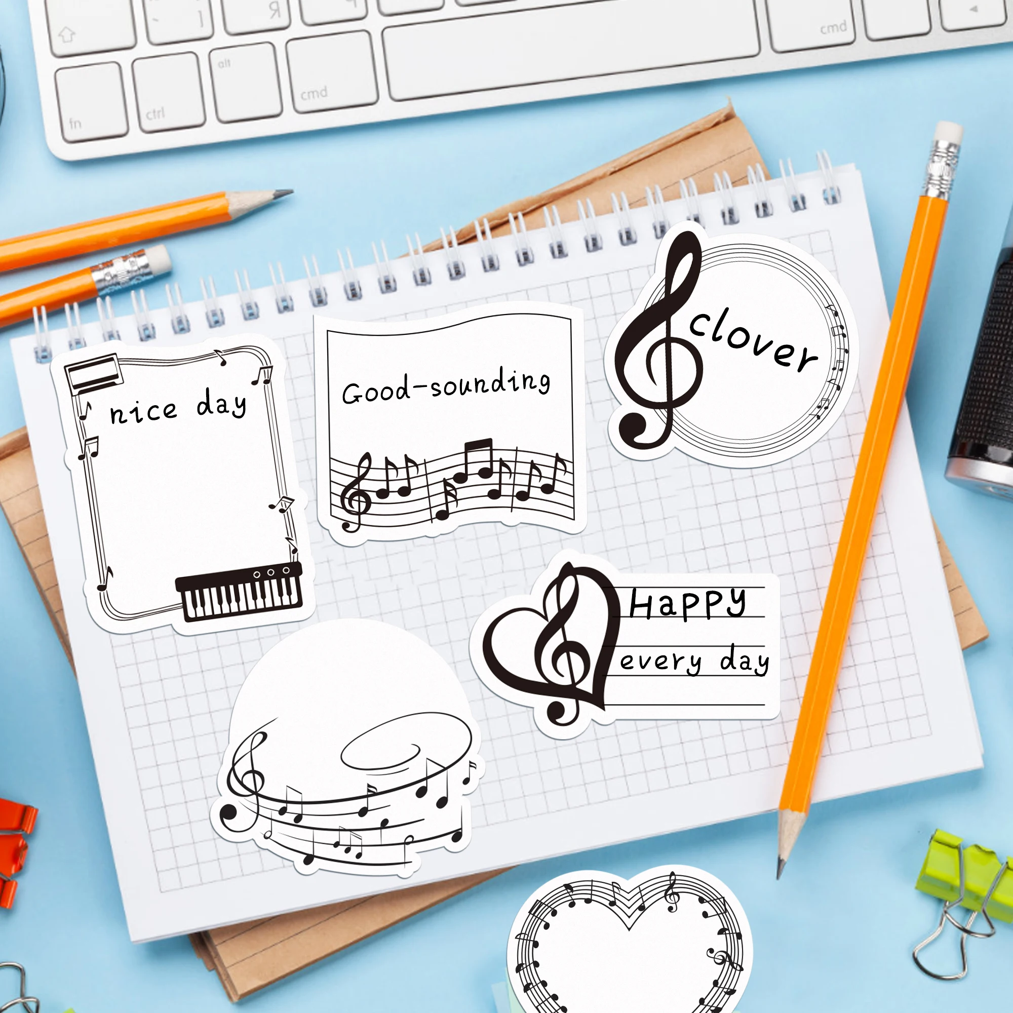 Deluxe Music-Themed Sticky Note Set - 240 Pages