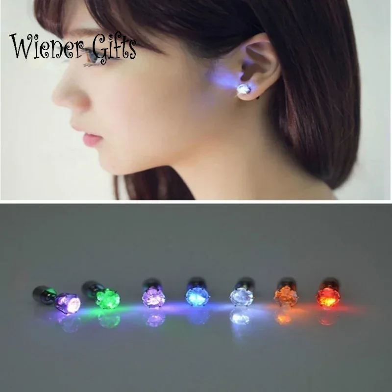 LED Earrings Light Up Bling Ear Stud Rings For Party Women