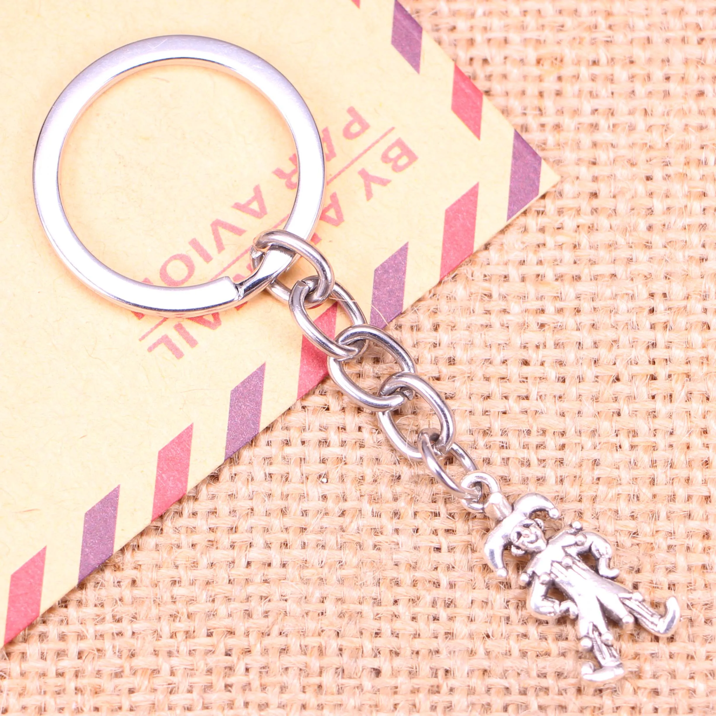 20Pcs New Fashion Portachiavi 25X12Mm Clown Joker Jester Pendenti Gioielli Da Uomo Fai Da Te Portachiavi Per Auto Portachiavi Souvenir Per Regalo