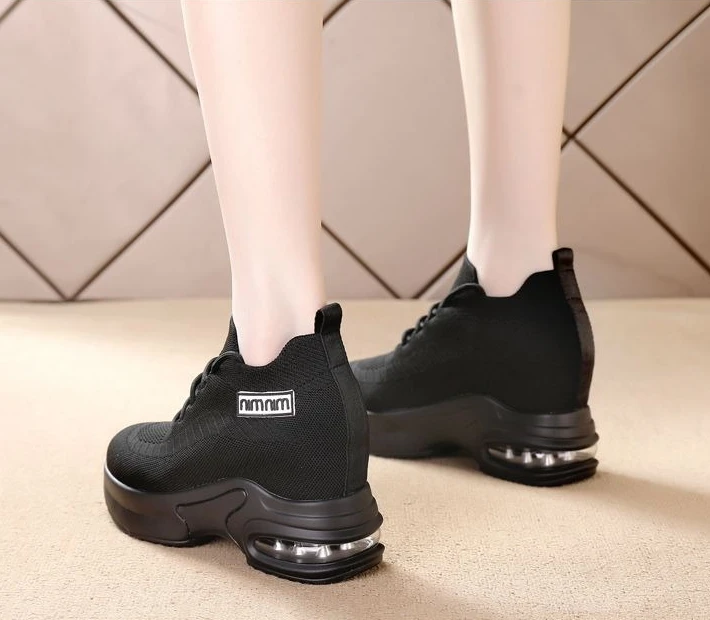 Super Thick Sole High Elevated Sneakers 2025 Summer New Breathable Mesh Women's Comfortable Shoes Casual Shoes for Women