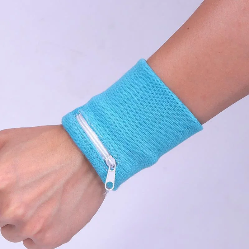 Authentic Basketball Running Sports Wipe Polyester Cotton Zipper Wrist Guard Sweat Absorbing and Wiping Wrist Guard Zero Wallet