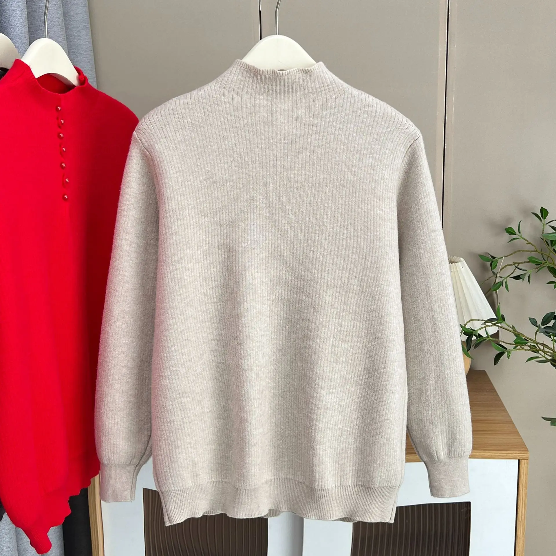 XXXXL Fashion Plus Size Women's Sweaters One-piece Fleece Thickened Warm Pullovers In Autumn And Winter New Style 8525