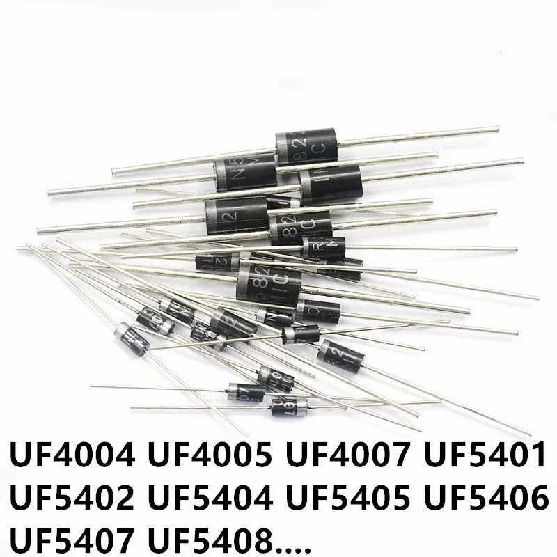 UF5408 UF4004 UF4005 UF4007 UF5401 UF5402 UF5404 UF5405 UF5406 UF5407 UF4001 UF4002 UF4003 UF4006 DO-27, выпрямительный диод, 20 шт.
