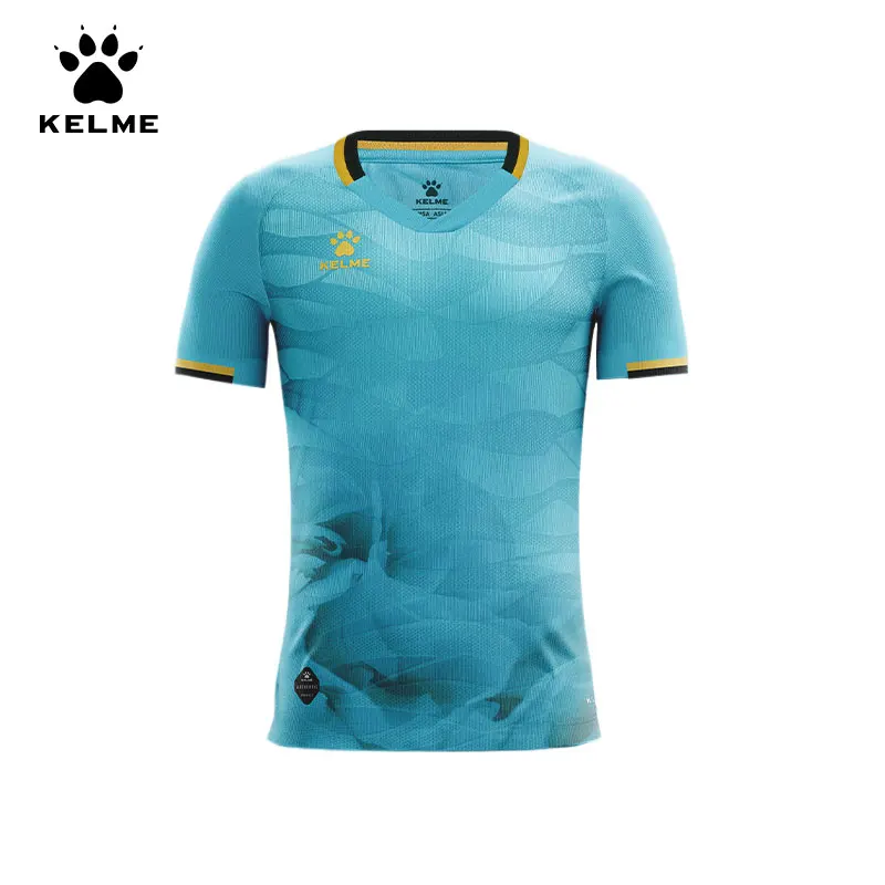 Kelme-Camisa de Futebol Manga Curta Masculina, Decote V, Top de Futebol, Treino, Corrida, Basquetebol, Respirável, Secagem Rápida, Novo