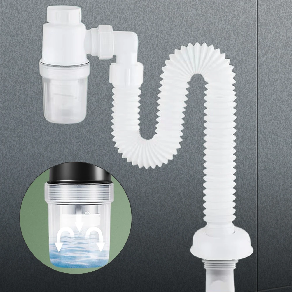 Universal Kitchen Sink Drain Anti Clogging Flexible Downspout Telescopic Flexible Sink Drain Home Sink Hose for Bathroom Sink