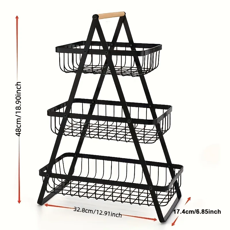 سلة تخزين الحمام متعددة الطبقات بمقبض خشبي، منظم س...