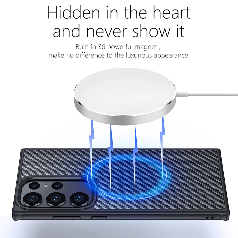 For Samsung Galaxy S23/S23+/S23 Ultra 1500D Real Karbon Hybrid Rubber Luxury Shockproof Back Case Matte Cover With magnetic