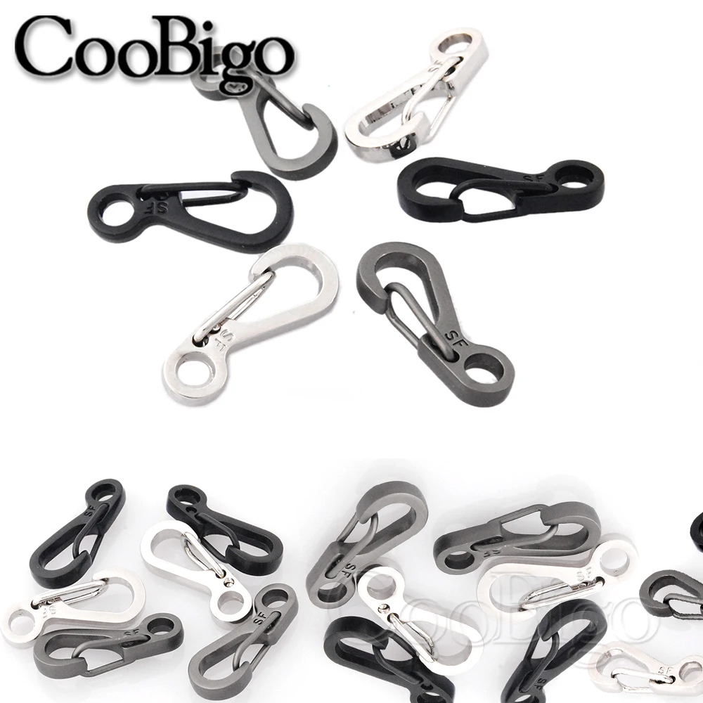 5pcs Mini Spring Buckle Clip Carabiner Snap Key Hook DIY Keychain Paracord Bracelet Camping Backpack Craft Accessories Metal