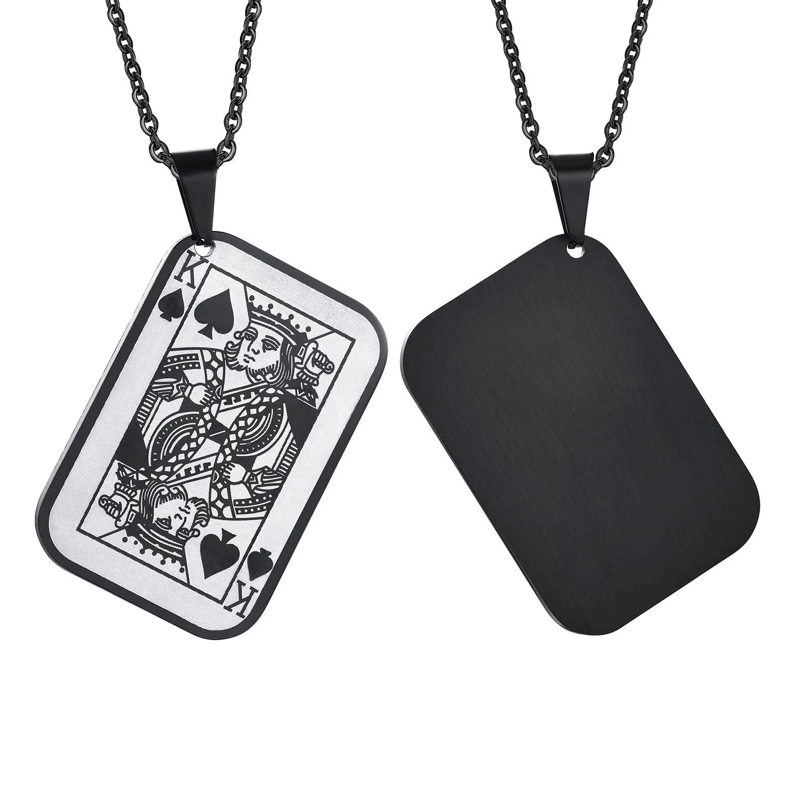 Coole Punk König Der Herzen Halsketten für Männer, Edelstahl Glück Ace Of Spades Poker EINE Anhänger Kragen Schmuck – Detail 4