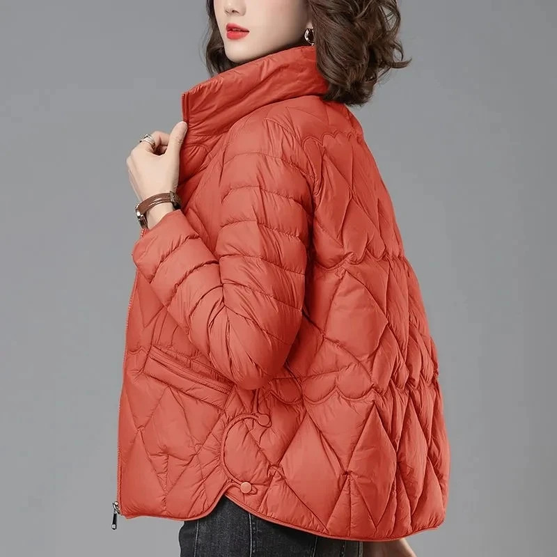 

2023Autumn Winter Lightweight Down Cotton Jacket Women Coats New Middle-Aged Mother Clothes Short Cotton Jacket Female Outerwear