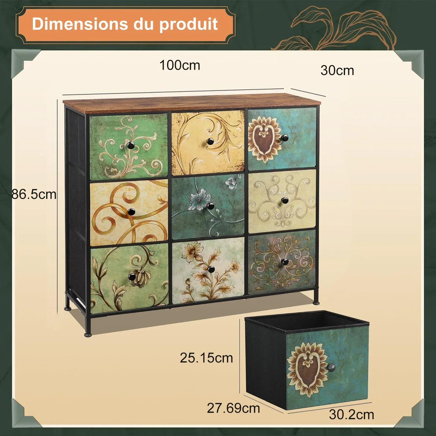 Style B-nine drawers