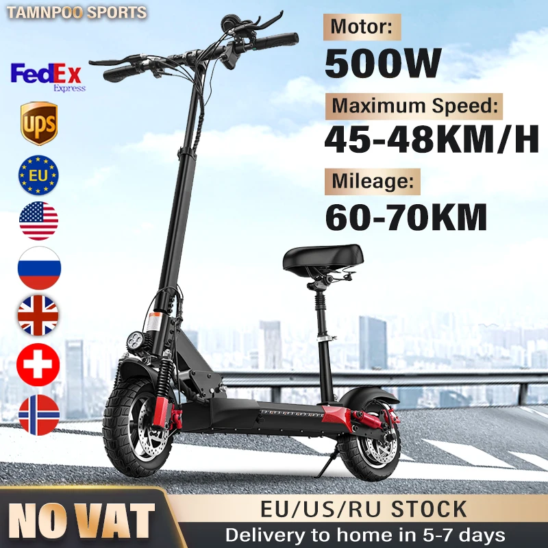 M4 Pro Krachtige Elektrische Scooter 500W 48V 18ah 45 Km/h Topsnelheid 60Km Bereik Off Road Band