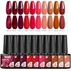 10PCS/SET Nail Polish Gel Set Autumn Brown Color Glitter Semi Permanent Soak Off UV Nail Art Manicure Varnish Supplies Kit 3