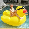 Inflatable Big Yellow Duck Swimming Ring Ride Water Sunglasses Yellow Duck Floating Row Floating Bed Animal Duck Pool 1