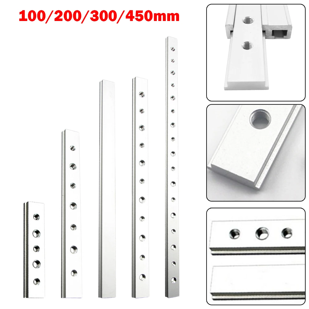 

100mm/200mm/300mm/450mm Aluminium Alloy T-Track / T-Bar Slider Miter Jig For DIY Woodworking Workbench Accessories Tool