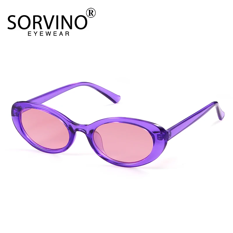 Sorvino lila sexy kleine ovale Frauen Männer Sonnenbrille Mode Retro Vintage Leopard bunte Sonnenbrille Schatten UV400 Brille