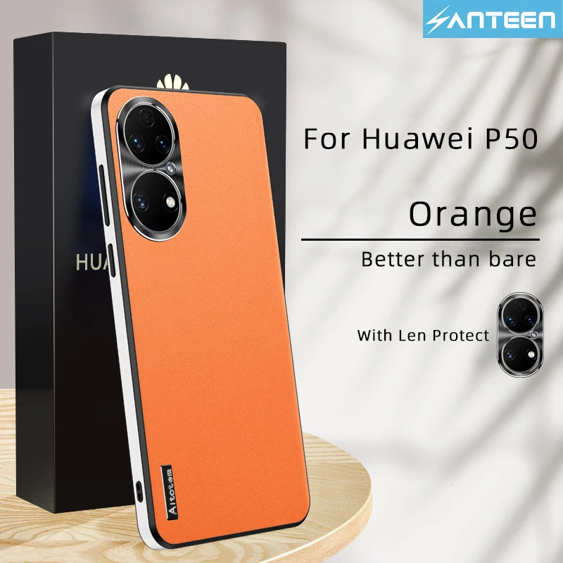 

Anteen for Huawei P50 P40 Pro Case Luxury Leather Shell Camera Protection Soft PU Leather Back Cover for Huawei P50 P40 Pro