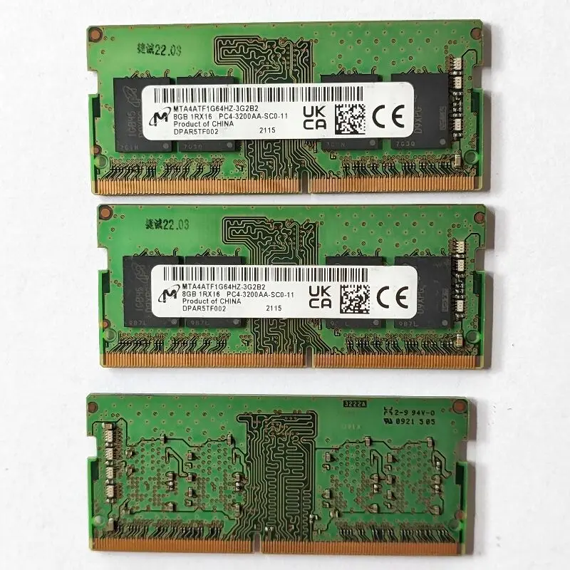 Memória Micron-RAM para Laptop, DDR4, 8GB, 3200MHz,