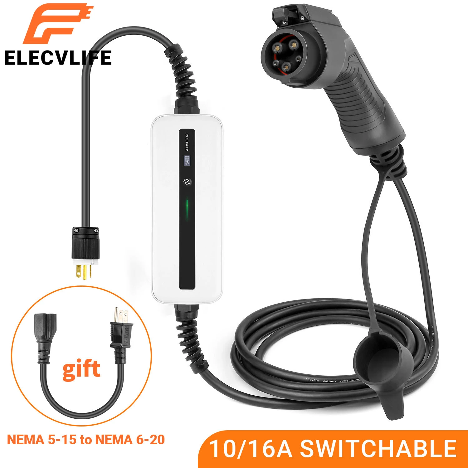 Type 1 Cable Electric Car Charger Ev Portable Charger Compatible With