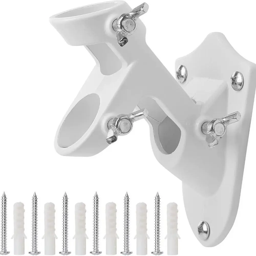 Sc1c3b4ac2f4447538853c9591cdbec88A Rust Free Wall Flag Pole Holder Double Hole Portable Flagpole Bracket Wall-mounted Easy To Install Flagpole Mounting Base Mallzona