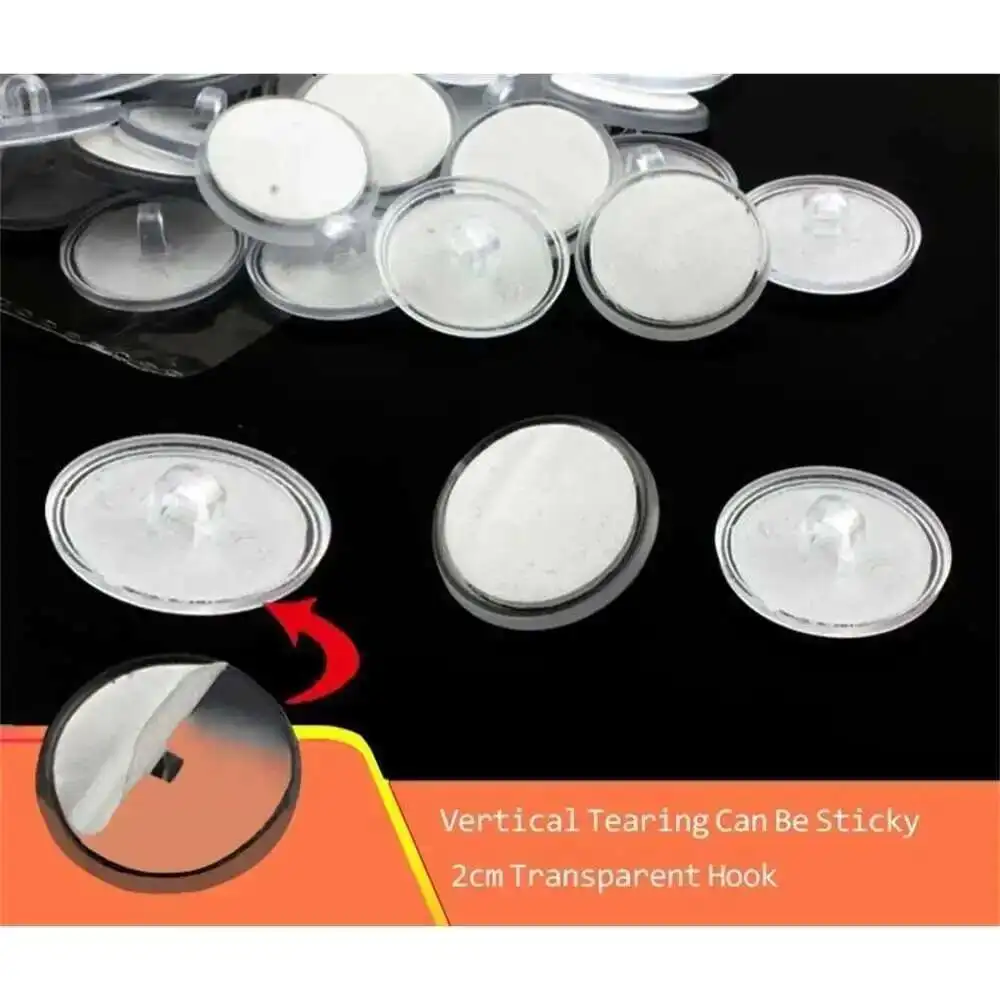 Clear Invisible Adhesive Hanging Buttons 20mm Plastic Mount Eye Ceiling Wall Hook