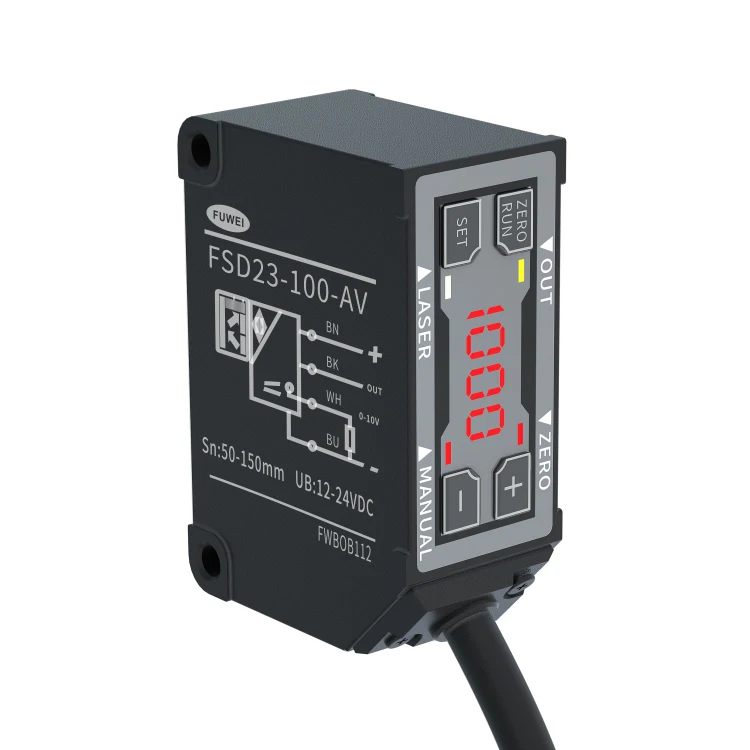 FSD23-100-AV LED 디지털 스크린, 알루미늄 고정밀 아날로그 전압, 레이저 변위 센서, 0-10V