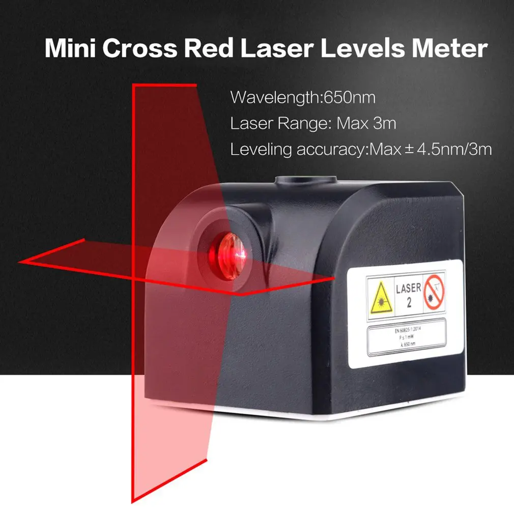 Portable Mini Red Laser Levels Meter Self-Leveling Horizontal And Vertical Cross Powerful Red Laser Beam Line With LED Indicator