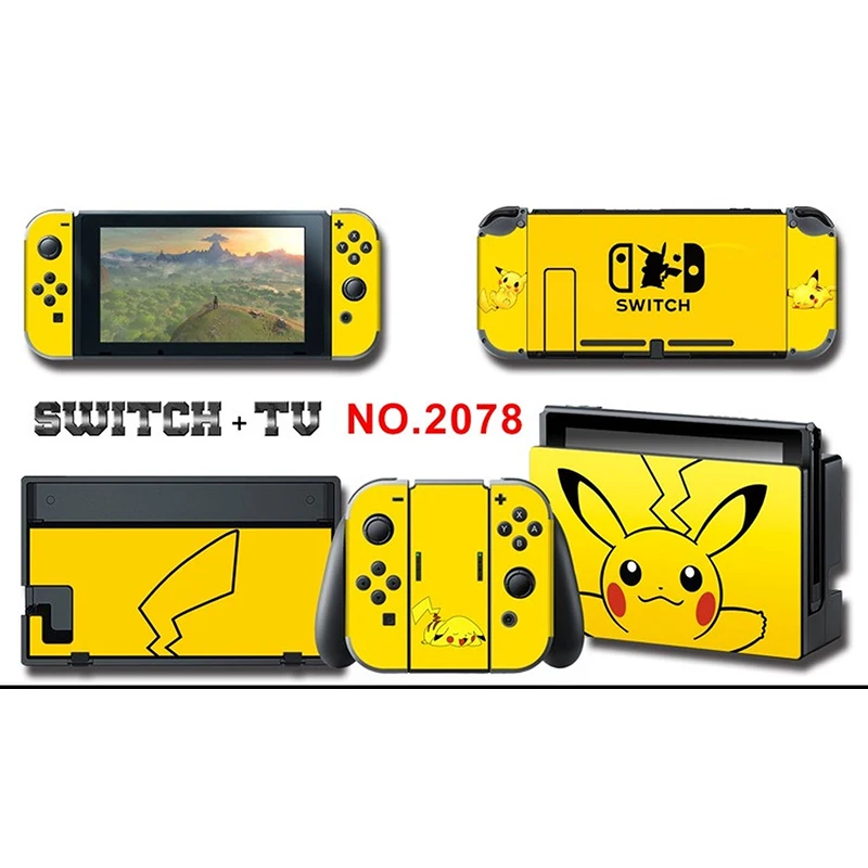 12€01 sur Switch Autocollant de peau Pokémon Pikachu Nintendo FONGWAN Skin  Sticker-Jaune - Autocollant et sticker - Achat & prix