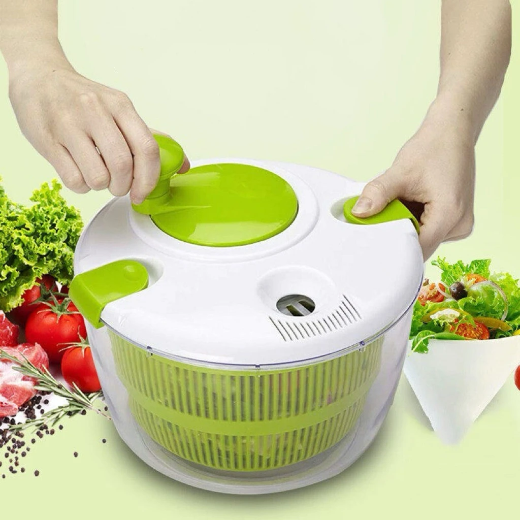 Household Manual Vegetable Dehydrator Large Salad Spinner Fruit Lettuce Drain Basket Dryer Kitchen Washing Tools Home Gadget