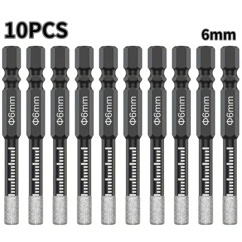 40/30/7PCS 6mm 건식 다이아몬드 드릴 비트 세트 도구 (포세린, 화강암, 타일, 유리, 세라믹, 대리석용)