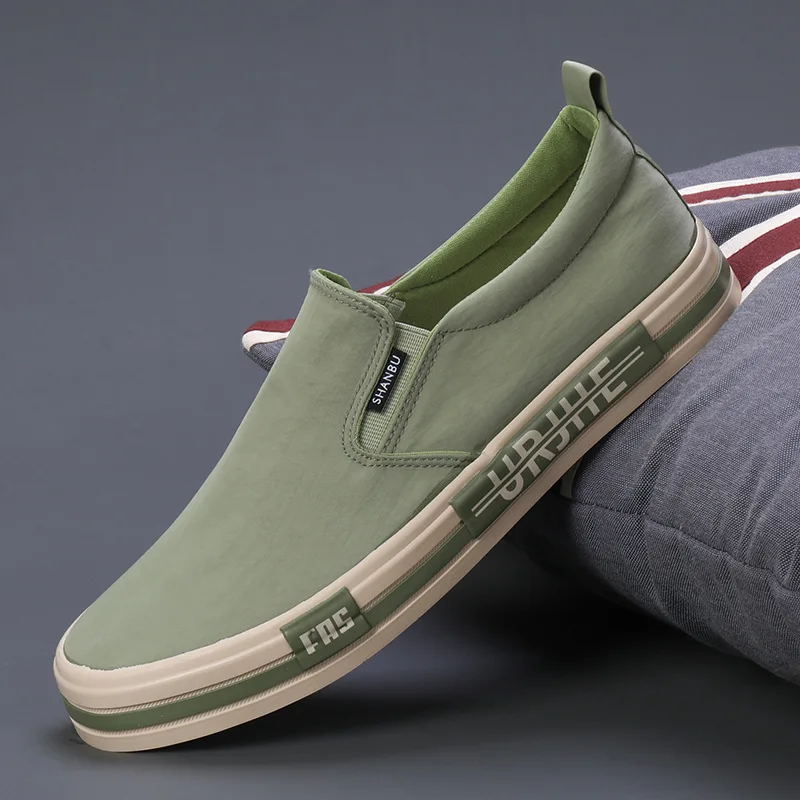 Mens Casual Shoes Ice Silk Cloth Shoes Loafers Sneakers 2024 New Breathable Flat Walking Shoe Classic Vulcanized Shoes for Men 2