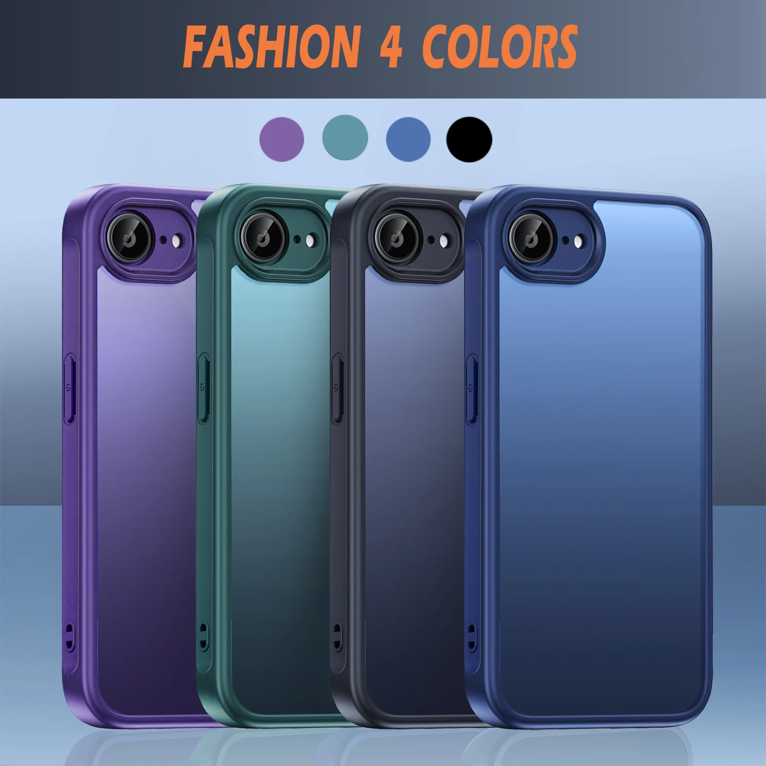 Retro Shockproof Translucent Matte Phone Case with Soft Edges