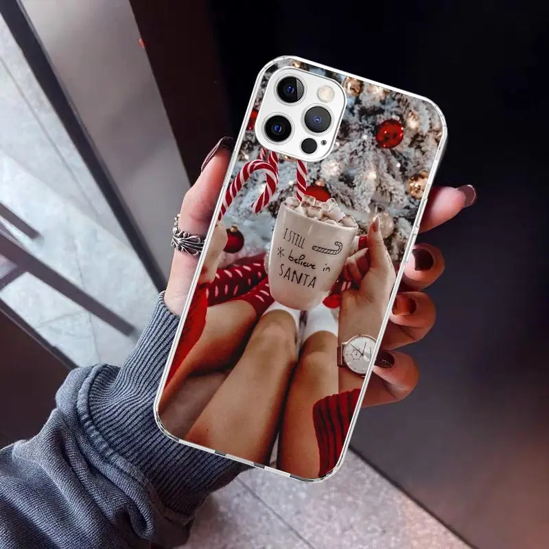 thumbnail image 1 of Funda de teléfono de Navidad para iPhone, carcasa de silicona con estampado de café de invierno para iPhone 15, 14, 13, 12 Mini, 11 Pro Max, 7 Plus, X, XS, XR, 8 + SE, 1 of 5
