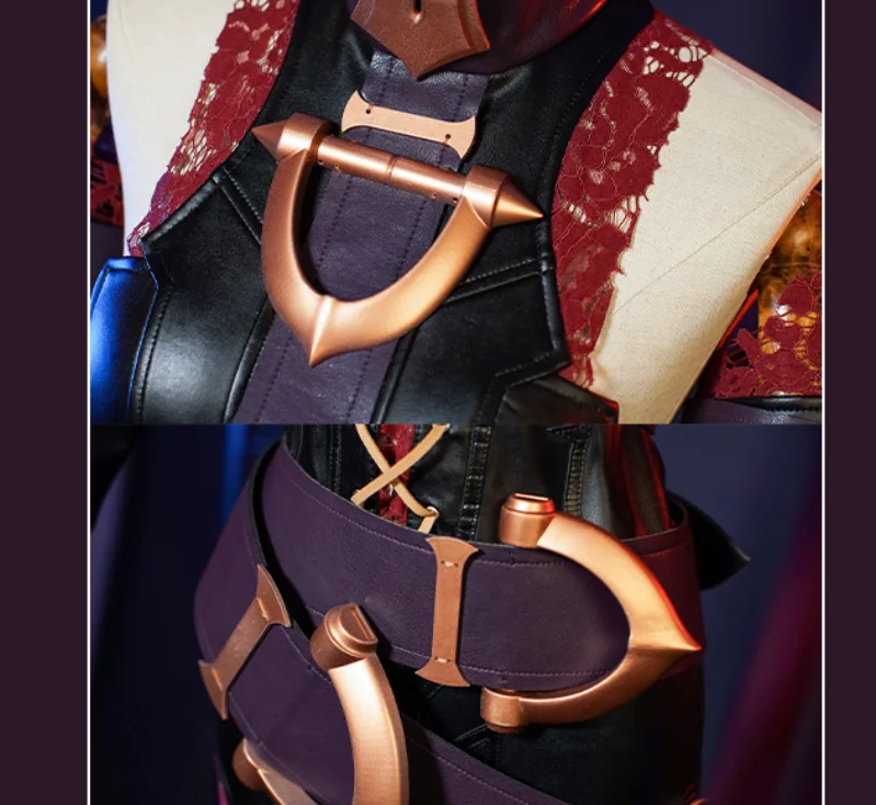 League of Legends Briar Black PU Jumpsuit Cosplay Costume