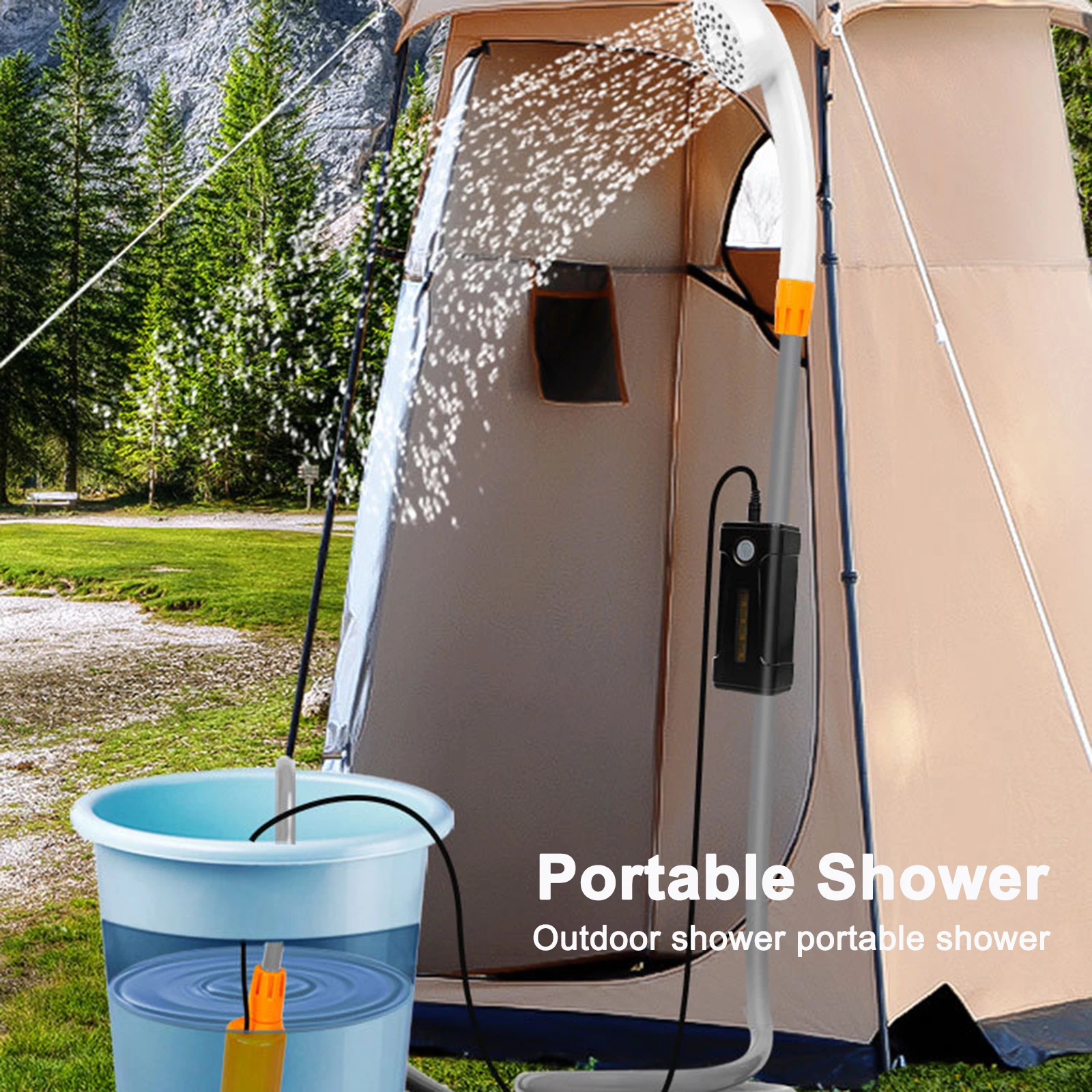 Portable Outdoor Camping Shower IPX7 Waterproof USB Rechargeable Electric  Shower Pump for Camping Car Washing Gardening Pet Wash - AliExpress