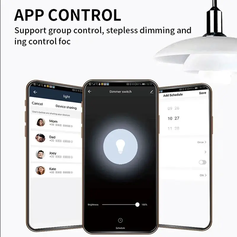Tuya WiFi EU/US Smart Dimmer Switch Light Wireless Touch Smart Life APP Voice Control Lamp Switch Work with Alexa Google Home