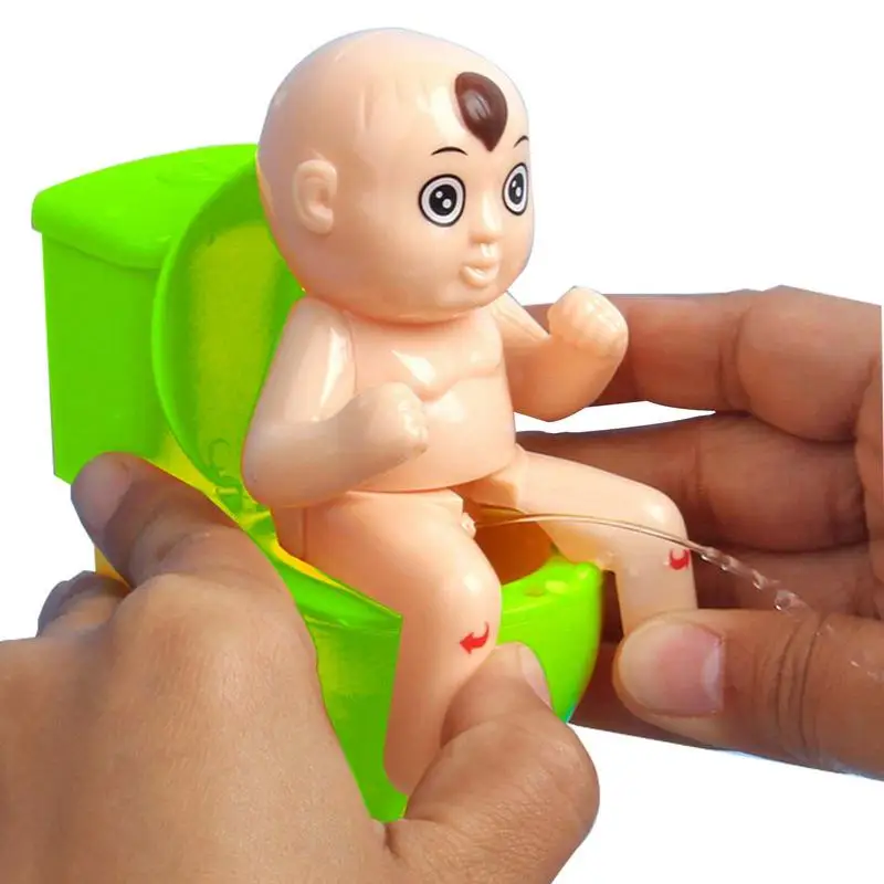 Novelty Squirt Toilet Toy With Pee Doll Toilet Pee Cartoon Boy Water Spray Trick Funny Children Tricky Shooting Water Toilet Toy interesting poop spray prank toy joke mini sprinkler toilet spray gun simulation funny flush toilet