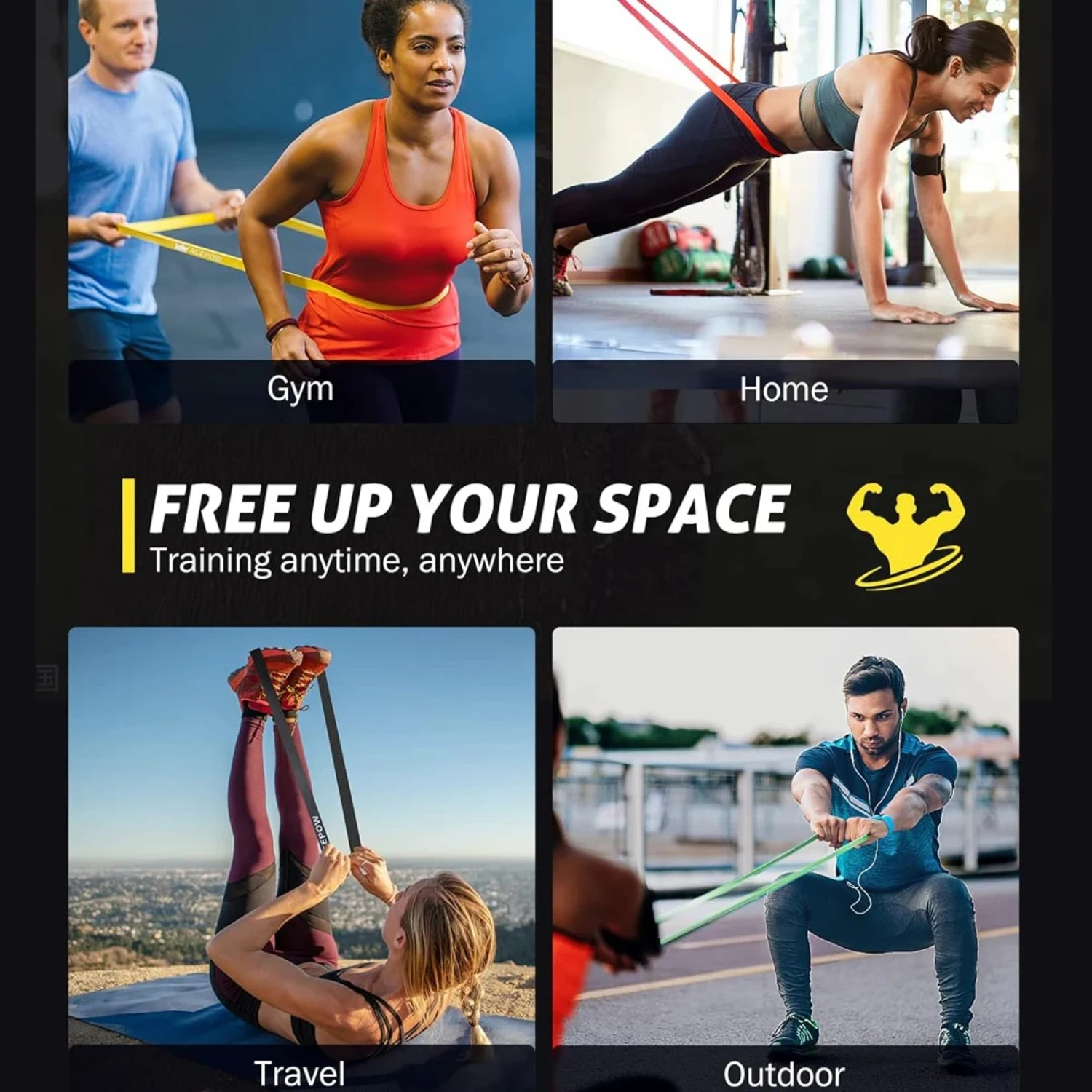 New Workout Pilates Resistance Band Exercise Elastic Band Sport Strength Pull Assist Heavy Duty Fitness Equipment