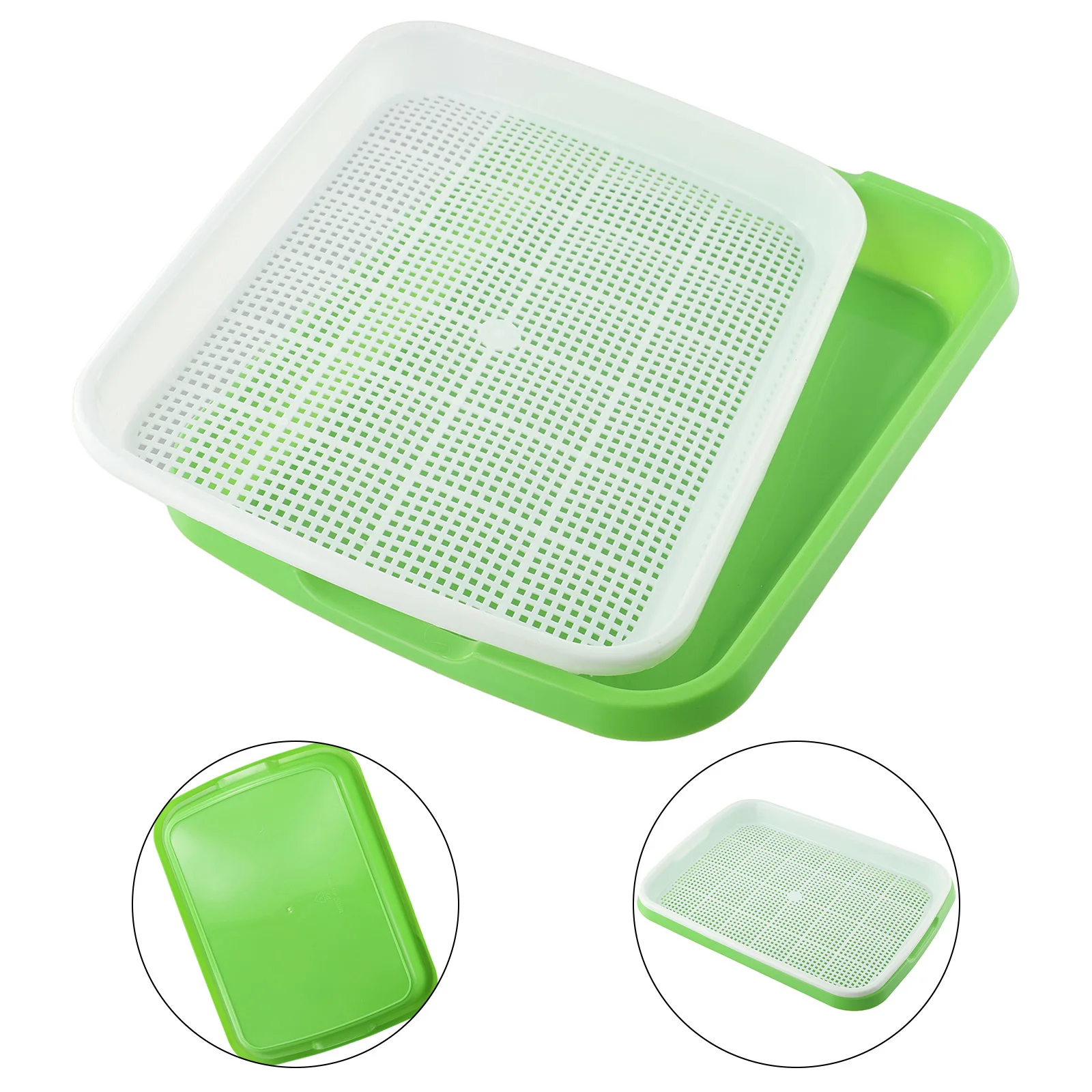 

Hydroponic Tray Sprouting Tray White Mesh 2 Layer Cells Container For Begginers Plastic Pots Accessory Brand New