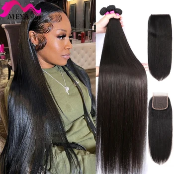 X hd lace closure with bundles inches brazilian straight human hair weave with lace