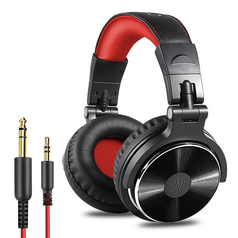 

Wired Professional Studio Pro DJ Headphones With Microphone Over Ear HiFi Monitor Music Headset Earphone For Phone PC