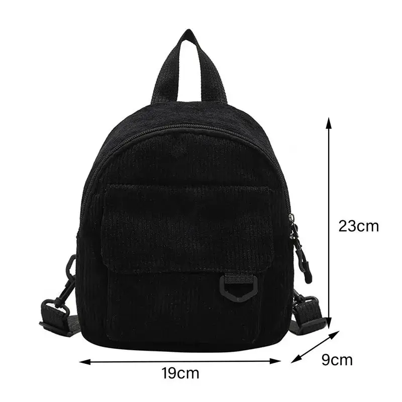 Mini Zaino da Donna alla Moda in Velluto a Coste Tinta Unita Zaino Semplice e Casual per Studenti, Borsa da Viaggio 2026 Nuovo Modello - immagine 2