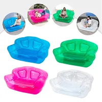 Inflatable Double Person Sofa Clear/Pink/Blue/Green Blow UP Chairs Portable Air Sofa Camping Yard Couchs Outdoor Activitiy 1