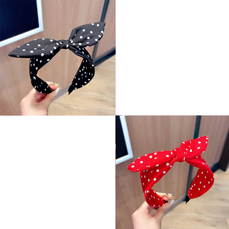 Elegant Polka Dot Bow Headband