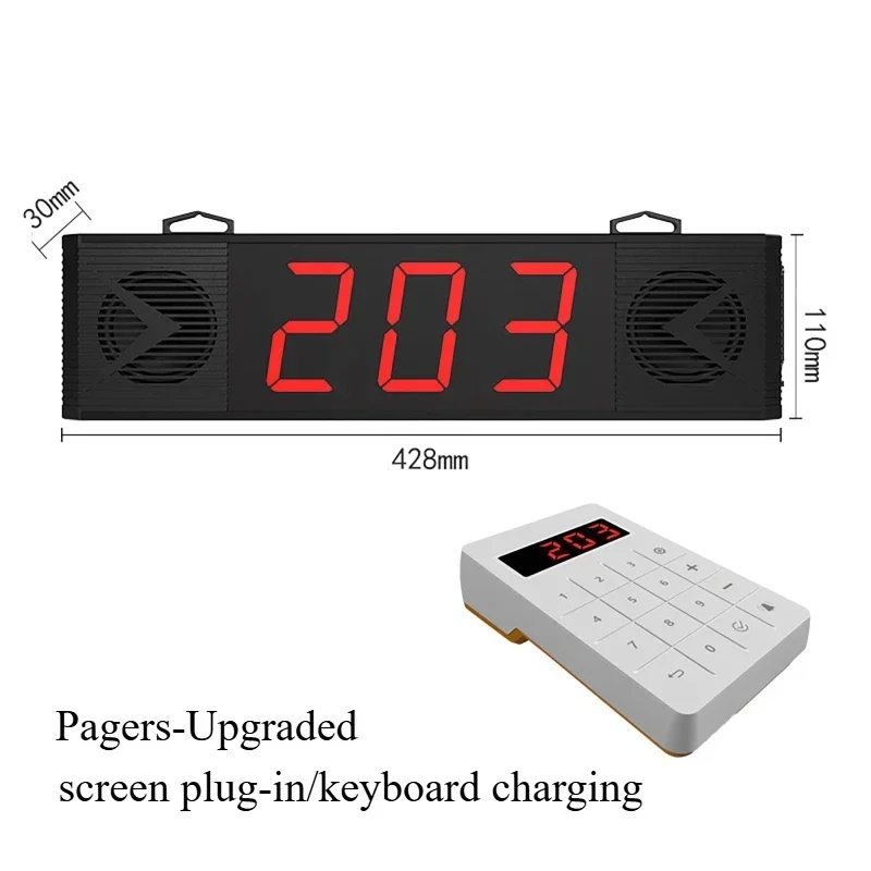 Take a Number System Queue Wireless Calling System Bank and Ticket Dispenser Loud Speaker Voice Broadcast 3 Digits Display
