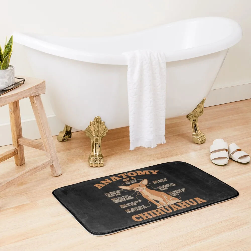 

DOGS/CHIHUAHUAS: Anatomy Of A Chihuahua Bath Mat Outdoor Entrance Carpet