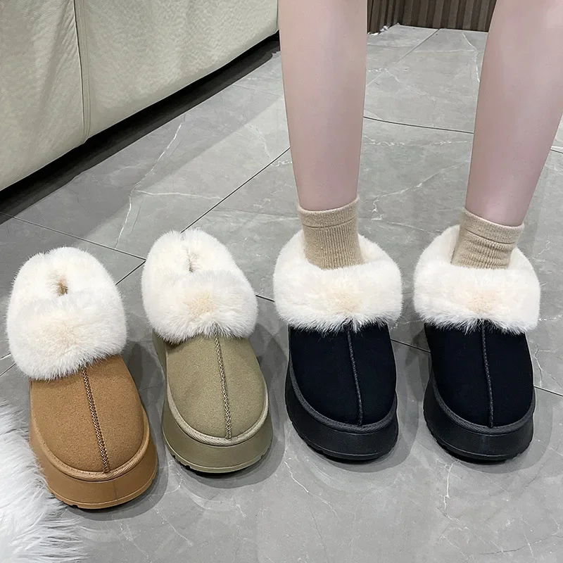 2023 New Women's Winter Warm Snow Boots Waterproof Anti-slip Cotton Women's Padded Thickened Platform Ankle Boots Botas Mujer