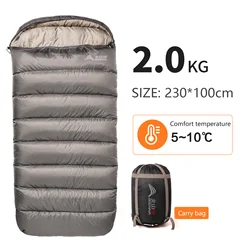 BISINNA Extra Spacious Lightweight 3 - Season Camping Sleeping Bag (Brown 2kg)